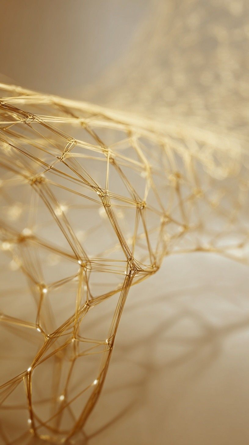 Golden regenerative cellular abstract visual